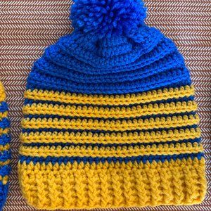 Crocheted Toddler Beanies with PomPom (For Ages 1-3)